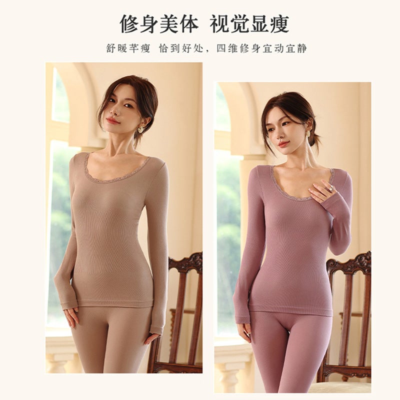 Thermal Underwear Women'S Cotton Base Layer Slim Fit Body Shaping Top And Bottom Set - Image 5